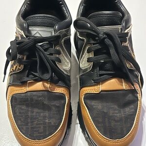 Fendi Brown And Black Size 38 EU Size 7.5-8 US Sneakers With High Platform